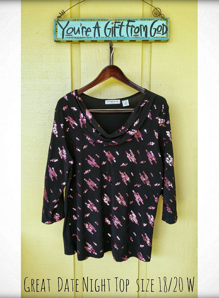 Lovely Woman's Rose Sequins Top by Notations